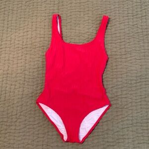 Solid & Striped Anne Marie One Piece (Red Ribbed)